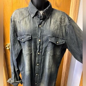 Men’s Denim Button-Up Shirt